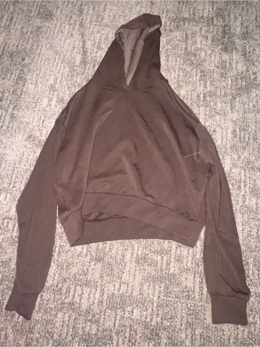 Always Brown Hooded Cropped Pullover Sweatshirt